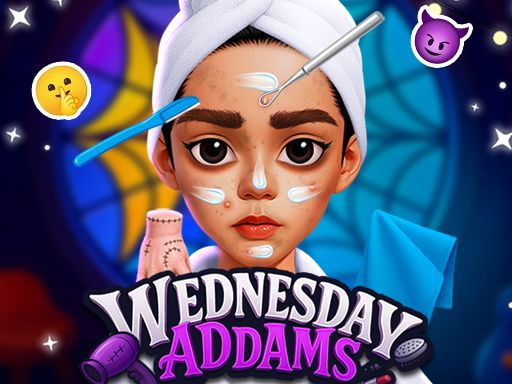 Wednesday Addams Beauty Salon - browser game screenshot