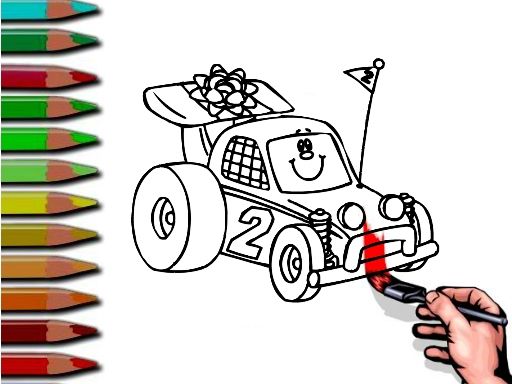 BTS Racing Car Coloring - browser game screenshot