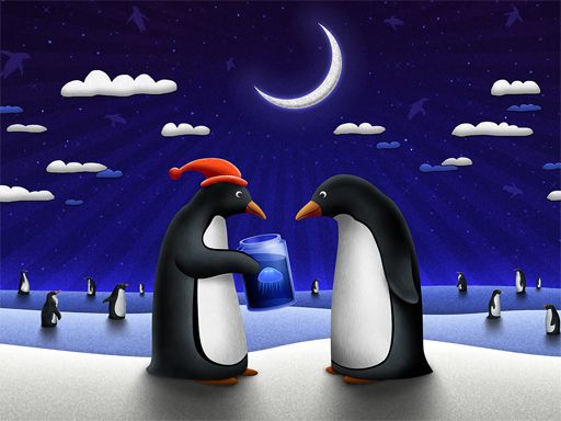 Christmas Penguin Slide - browser game screenshot