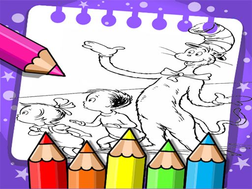 Cat In The Hat Coloring Book - browser game screenshot