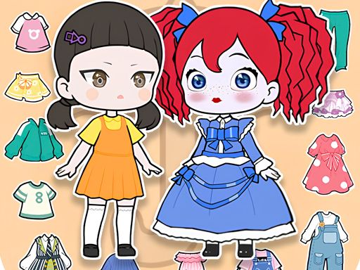 Cute Doll Dress Up - browser game screenshot