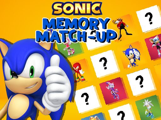 Sonic Memory Match Up - browser game screenshot