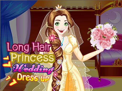 Long Hair Princess Wedding Dress up - browser game screenshot