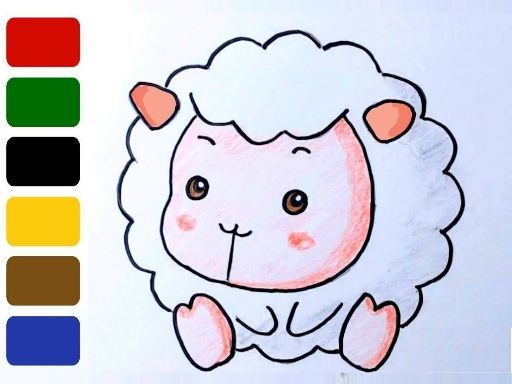 Baby sheep ColoringBook - browser game screenshot