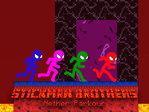 Stickman Brothers Nether Parkour - browser game screenshot
