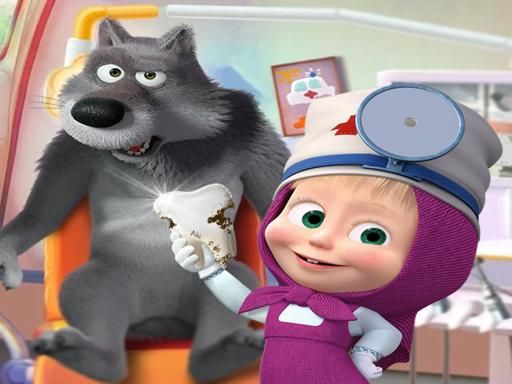 Masha and the Bear- Free Dentist Hospital Surgery  - browser game screenshot