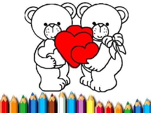 Happy Valentines Day Coloring - browser game screenshot