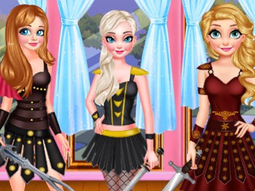 WARRIOR PRINCESS DRESS UP - browser game screenshot