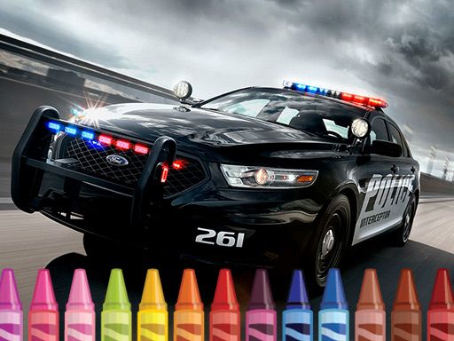 Police Cars Coloring Police Cars Coloring - browser game screenshot