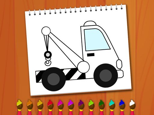 Coloring Book: Excavator Trucks - browser game screenshot