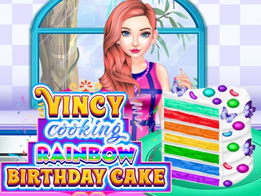 VINCY COOKING RAINBOW BIRTHDAY CAKE - browser game screenshot