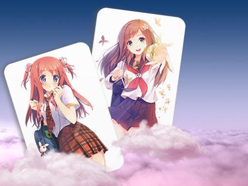 Anime Girl Card Match  - browser game screenshot