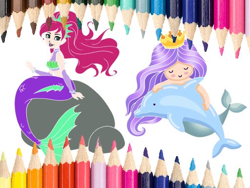 Mermaid Coloring Book - browser game screenshot
