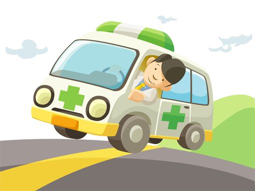 Cartoon Ambulance Slide - browser game screenshot