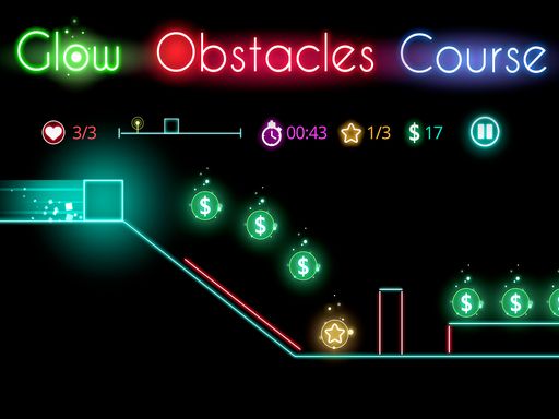 Glow obstacle course - browser game screenshot