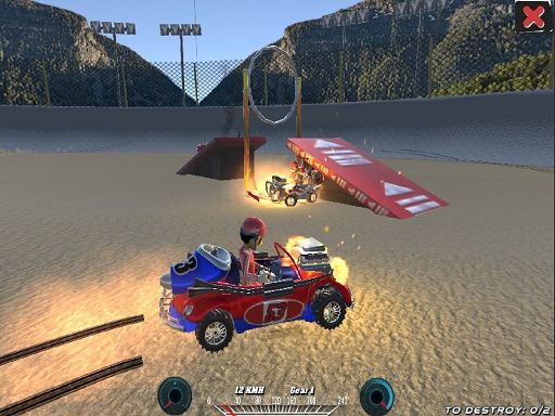 Demolition Cartoon Car Crash Derby - browser game screenshot