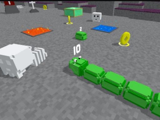 Slither Blocky Snake 3D - browser game screenshot