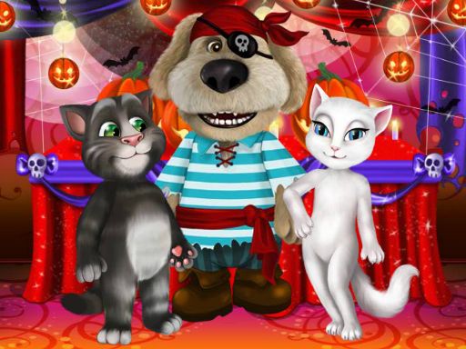 Talking Tom And Angela Halloween Party	 - browser game screenshot