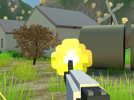 Pixel Village Battle 3D.IO - browser game screenshot