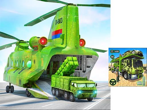 US Army Cargo Transport Truck Driving - browser game screenshot