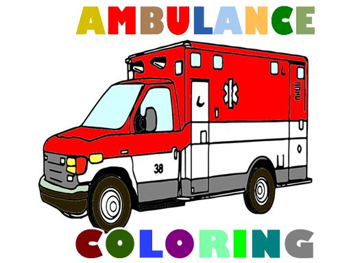 Ambulance Trucks Coloring Pages - browser game screenshot