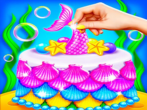 Mermaid Glitter Cake Maker - browser game screenshot