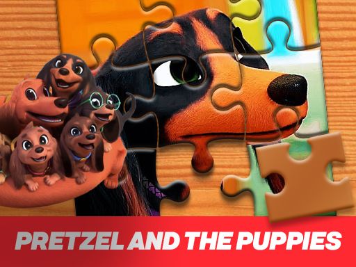 Pretzel and the puppies Jigsaw Puzzle Pretzel and the puppies Jigsaw Puzzle - browser game screenshot