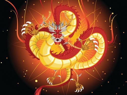 Chinese Dragons Coloring - browser game screenshot