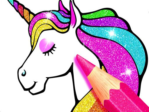 Unicorn Coloring Book Glitter - browser game screenshot