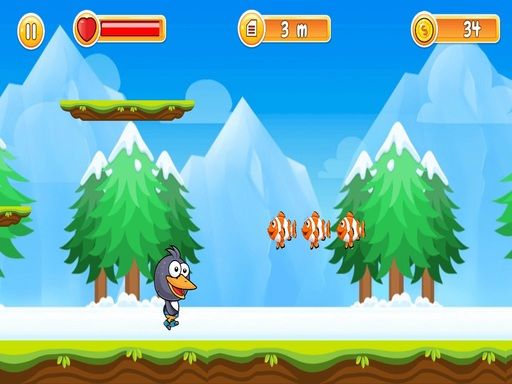 Funny Penguins Jump Escape - browser game screenshot