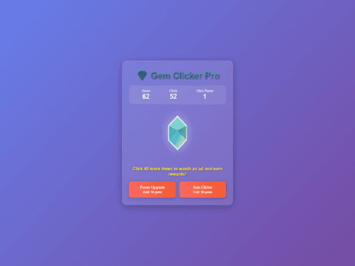 gem clicker pro - browser game screenshot