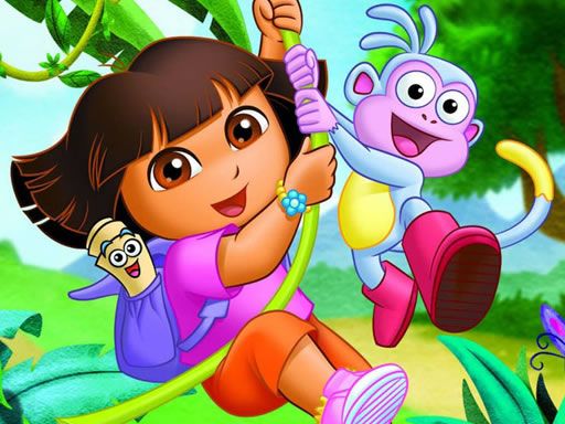 Dora Exploring Jigsaw Dora Exploring Jigsaw - browser game screenshot