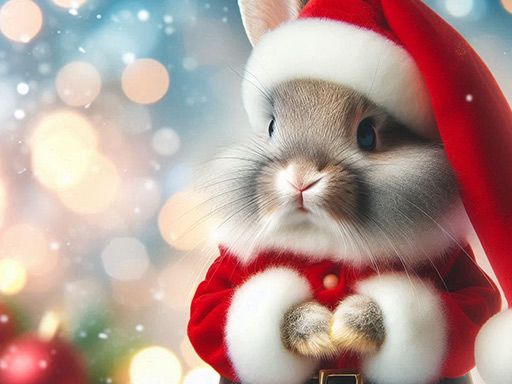 Cute Christmas Animals Jigsaw Cute Christmas Animals Jigsaw - browser game screenshot
