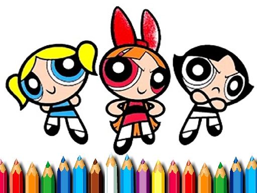 Powerpuff Girls Coloring - browser game screenshot