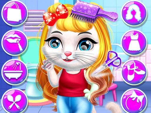 Chic Baby Kitty Hair Salon - browser game screenshot