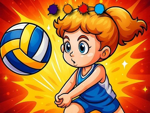Volleyball Fun Coloring - browser game screenshot