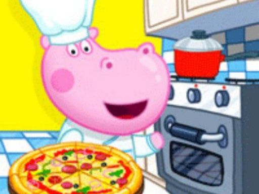 Hippo Pizza Maker - browser game screenshot