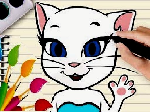 Talking Angela Coloring Book - browser game screenshot