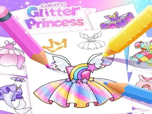 Princess Coloring Glitter For Girl - browser game screenshot