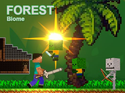 Noob vs Zombies - Forest biome - browser game screenshot