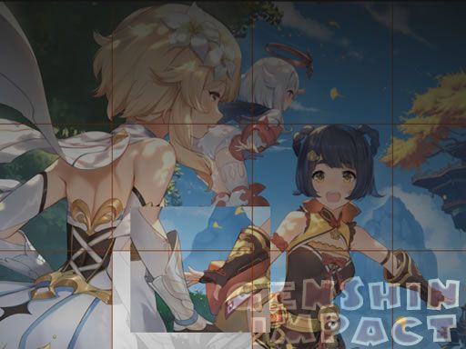 Genshin Impact Jigsaw - browser game screenshot