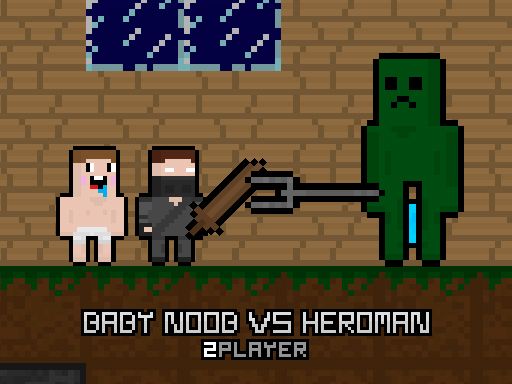 Baby Noob vs Heroman 2 Player - browser game screenshot
