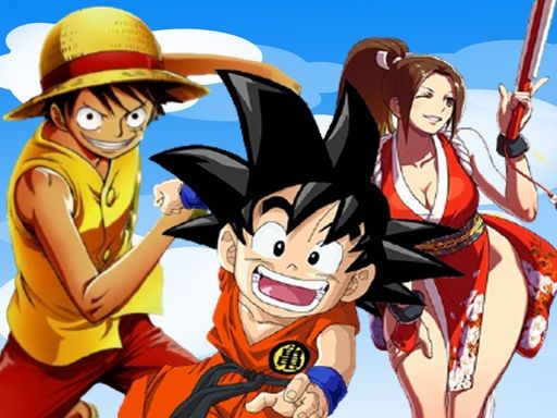 Goku, Luffy & Mai Run - browser game screenshot