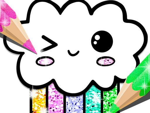 Kawaii Coloring Book Glitter - browser game screenshot