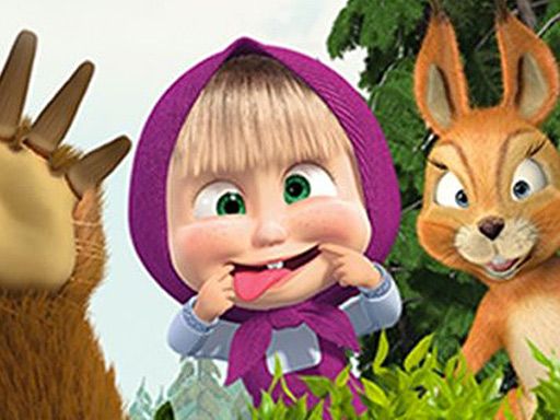 Masha and the Bear Jigsaw Puzzle Collection - browser game screenshot