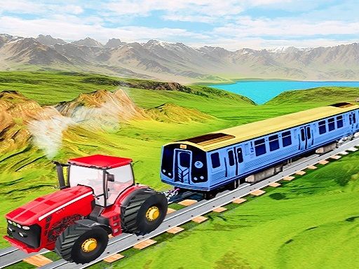Chain tractor train towing game - browser game screenshot