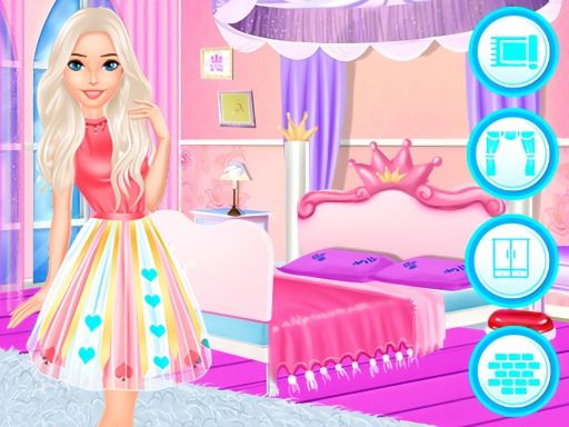 Sisters Decorate Bedroom - browser game screenshot