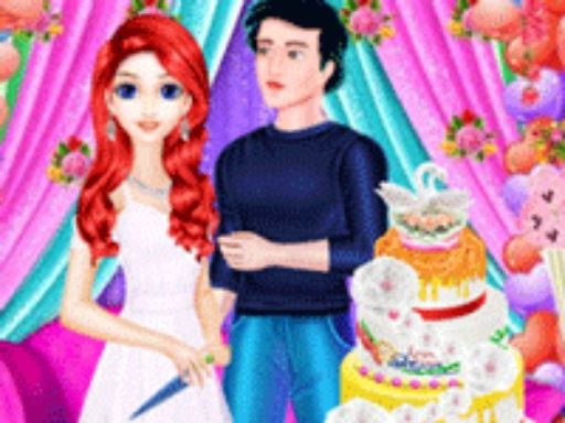 Mermaid Girl Wedding Cooking Cake Game - browser game screenshot