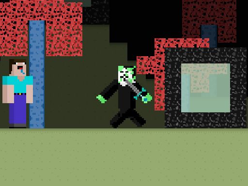Noob vs Hacker Zombie - browser game screenshot