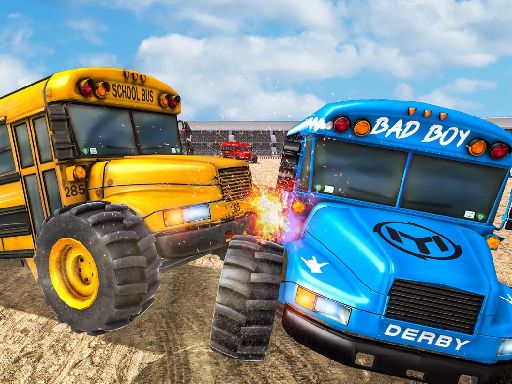 School Bus Demolition Derby - browser game screenshot